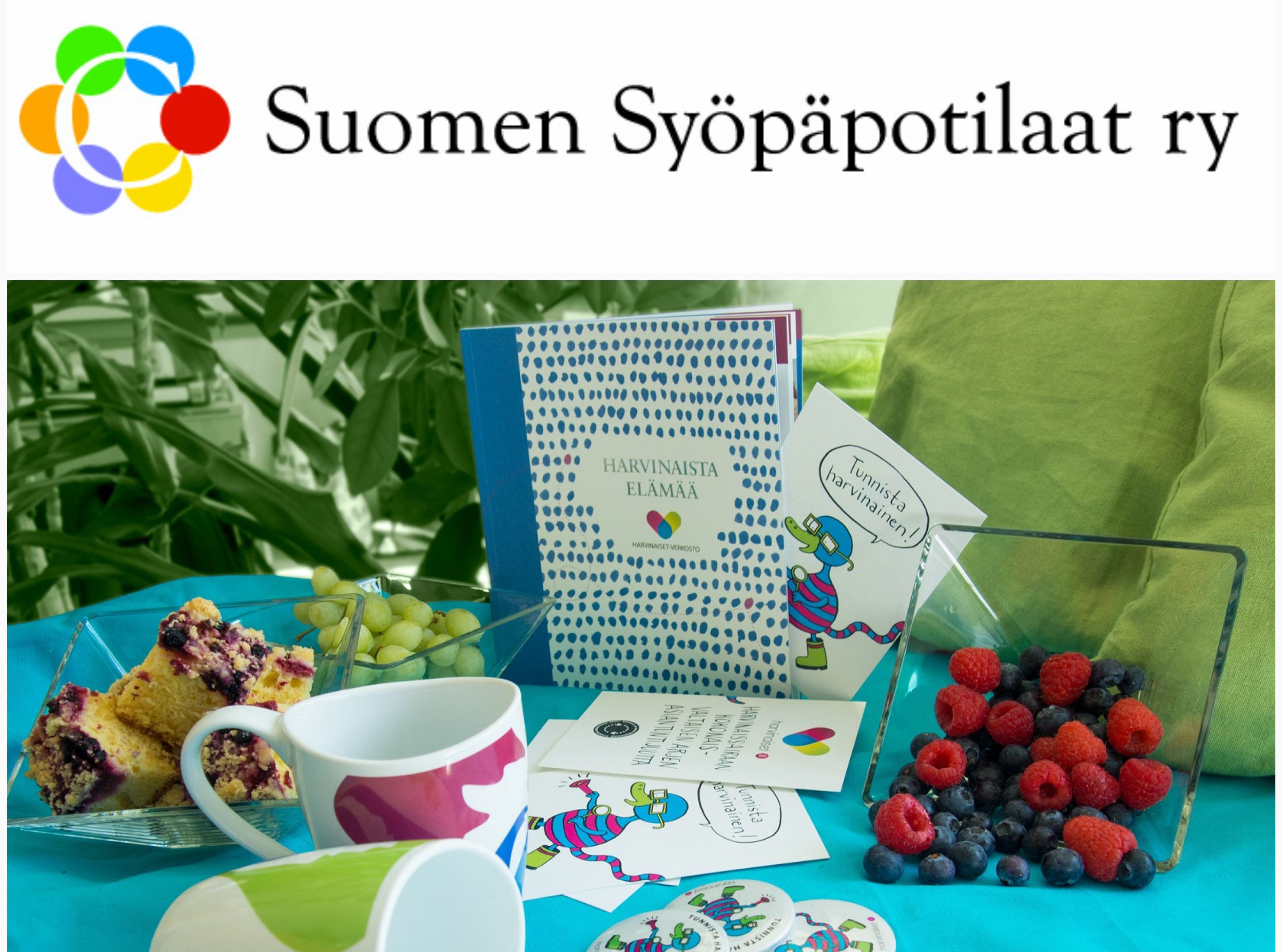 Suomen syöpäpotilaat -logo ja verkoston materiaaleja.