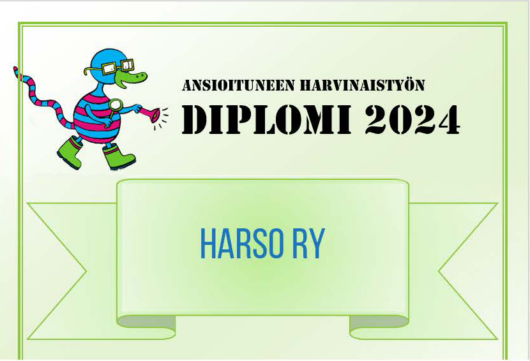 Ansioituneen harvinaistyön diplomi 2024